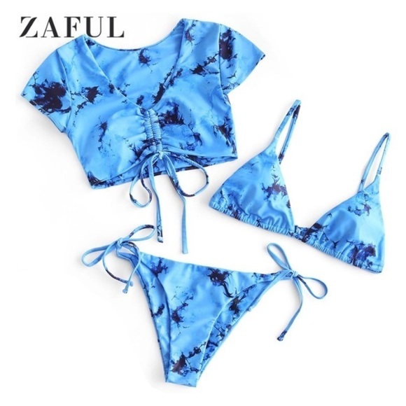 ZAFUL 3pcs Tie Dye Swimsuit - Picture 1 of 10